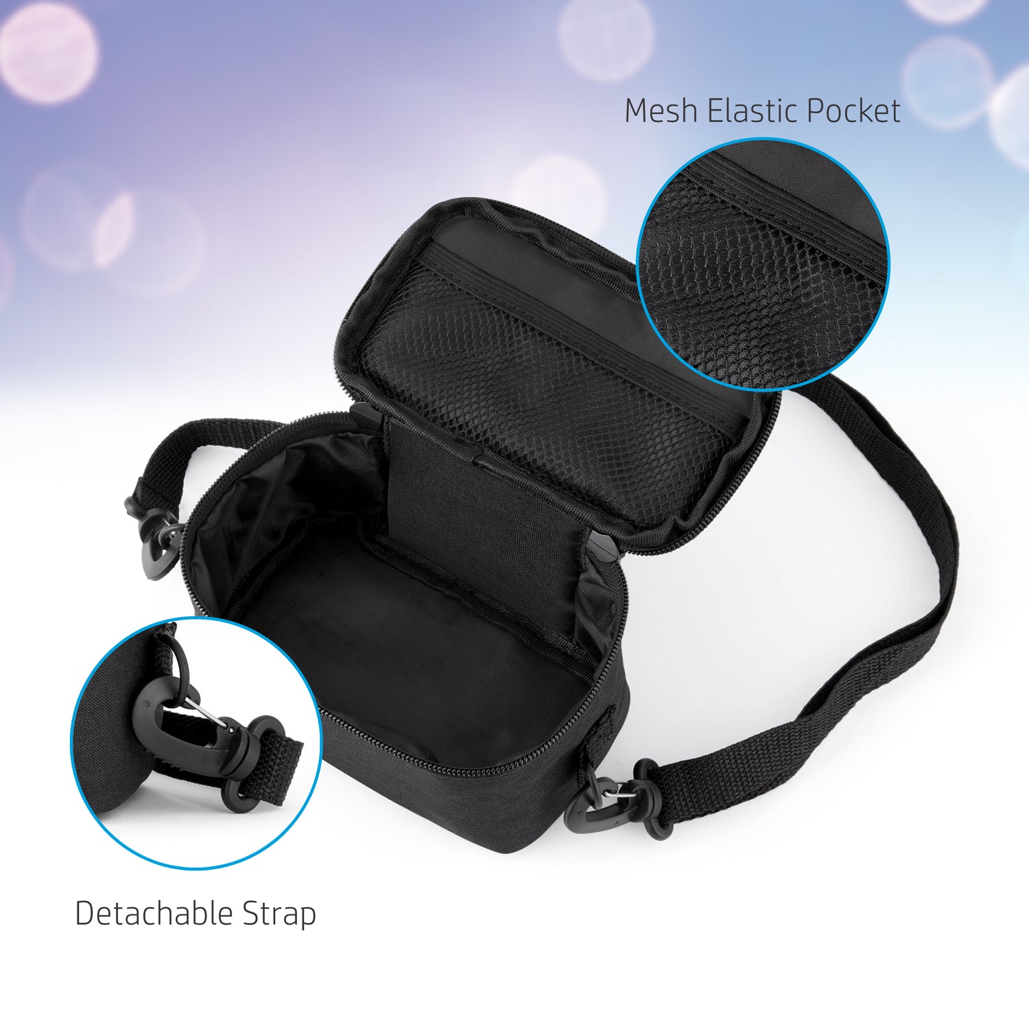 HP Sprocket Panorama Instant Portable Color Label & Photo Printer (Grey) Starter Bundle with case and HP Zink roll Sprocket Printers