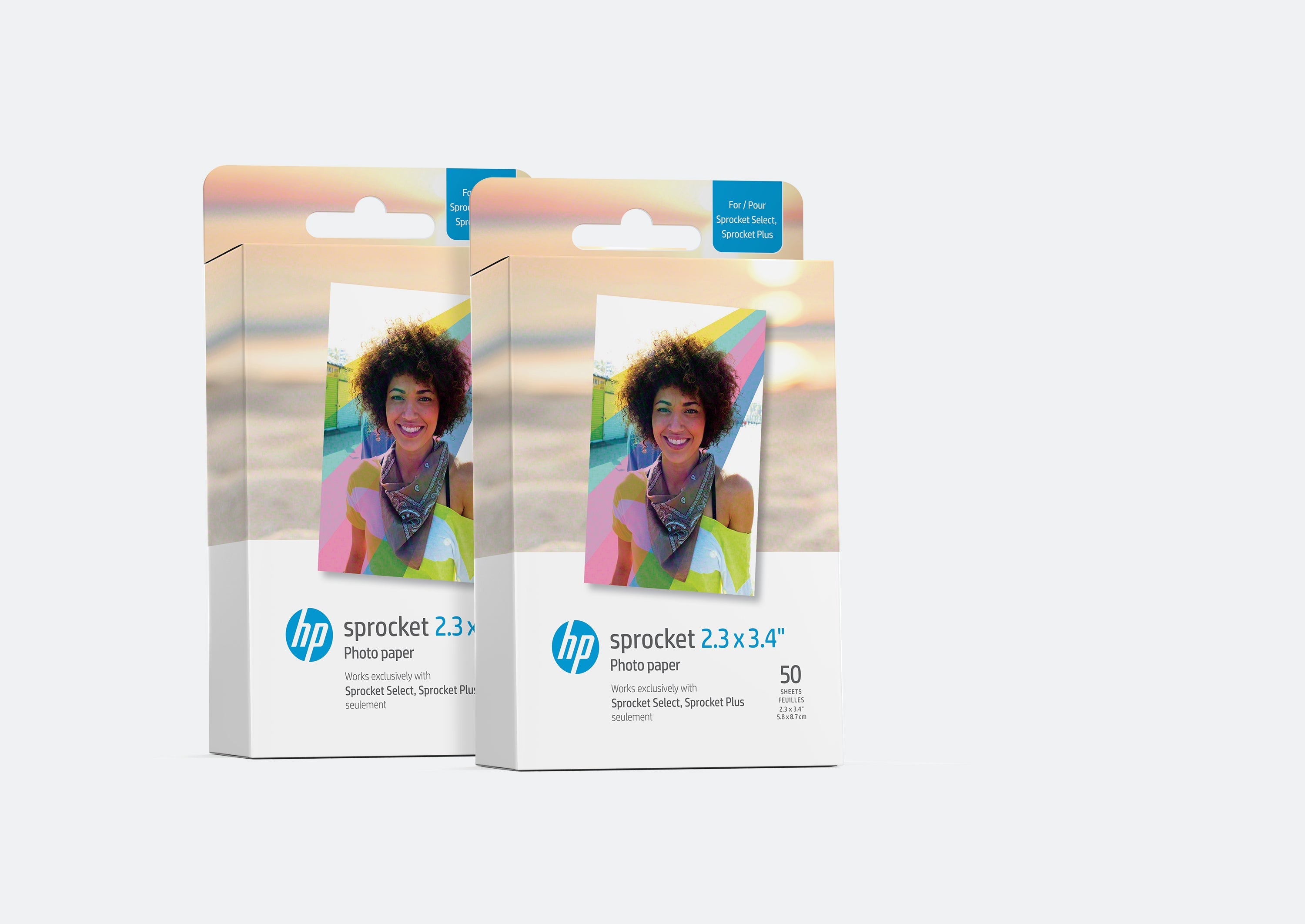 HP Sprocket Premium Zink Sticky-Back фото-папир димензија 2,3” x 3,4”