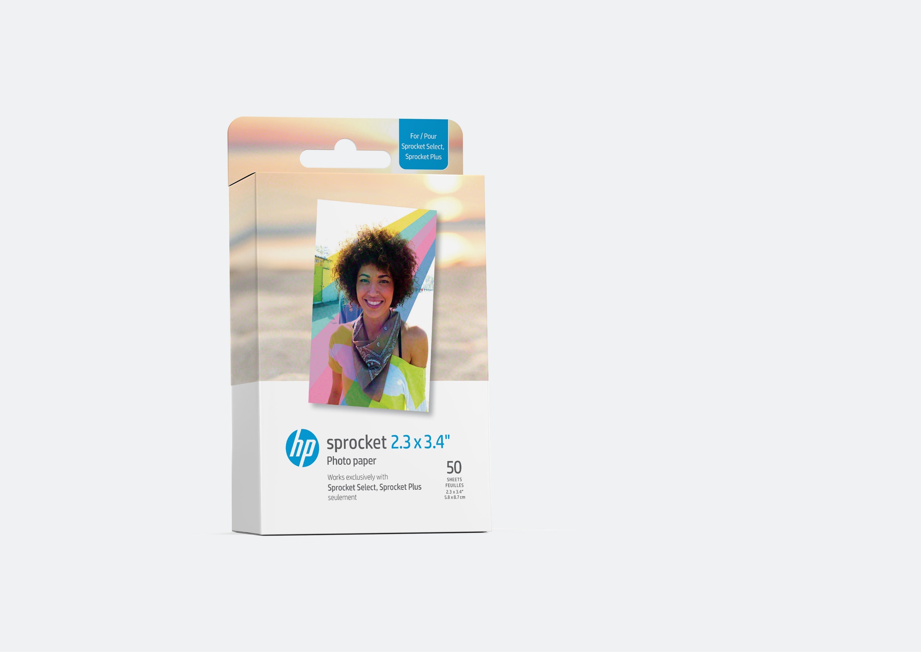 HP Sprocket Premium Zink Sticky-Back фото-папир димензија 2,3” x 3,4”