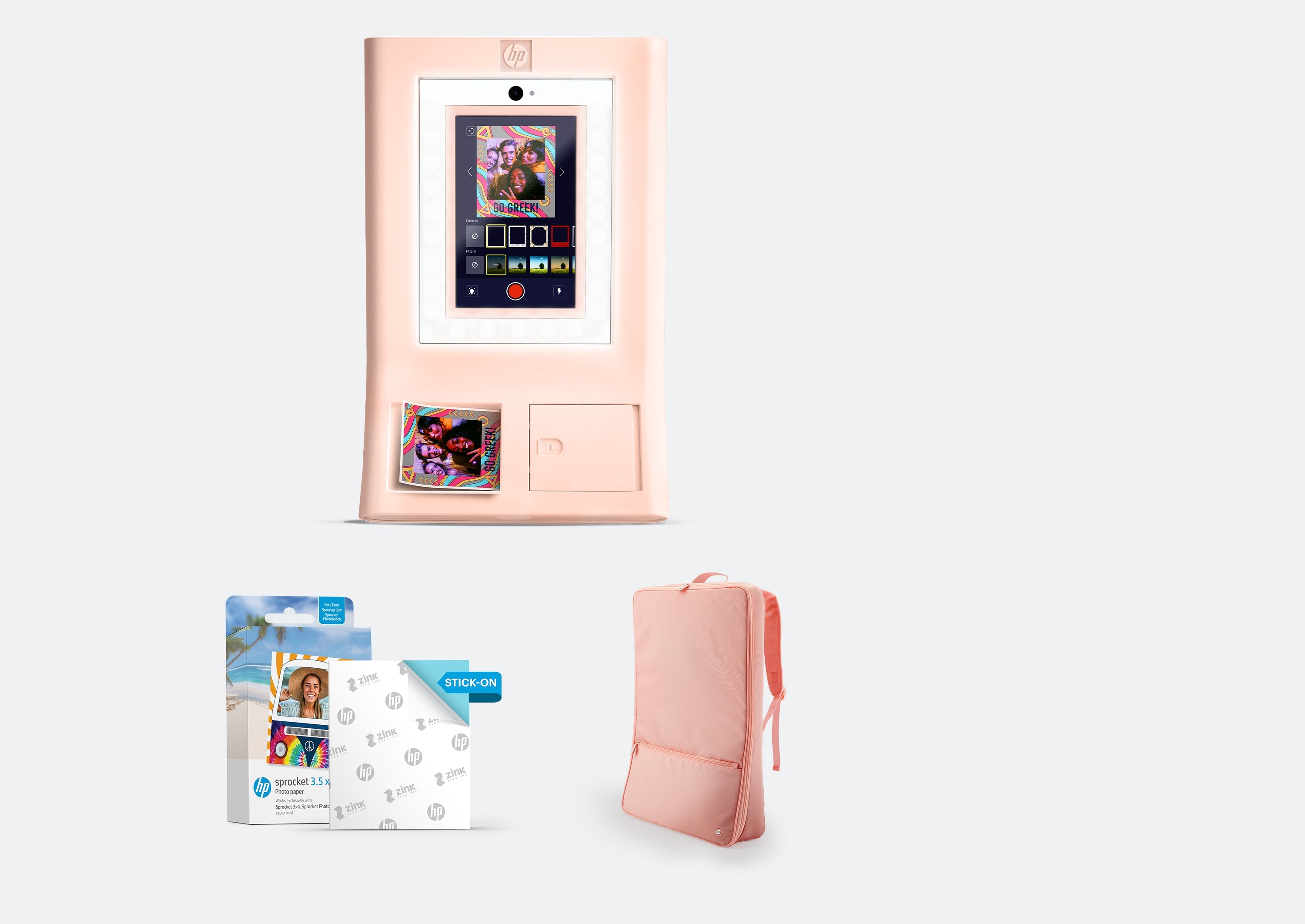 HP Sprocket Photobooth Photo Printer Bundle – 100 Sheets of 3.5” x 4.35” ZINK® Photo Paper & Carrying Case