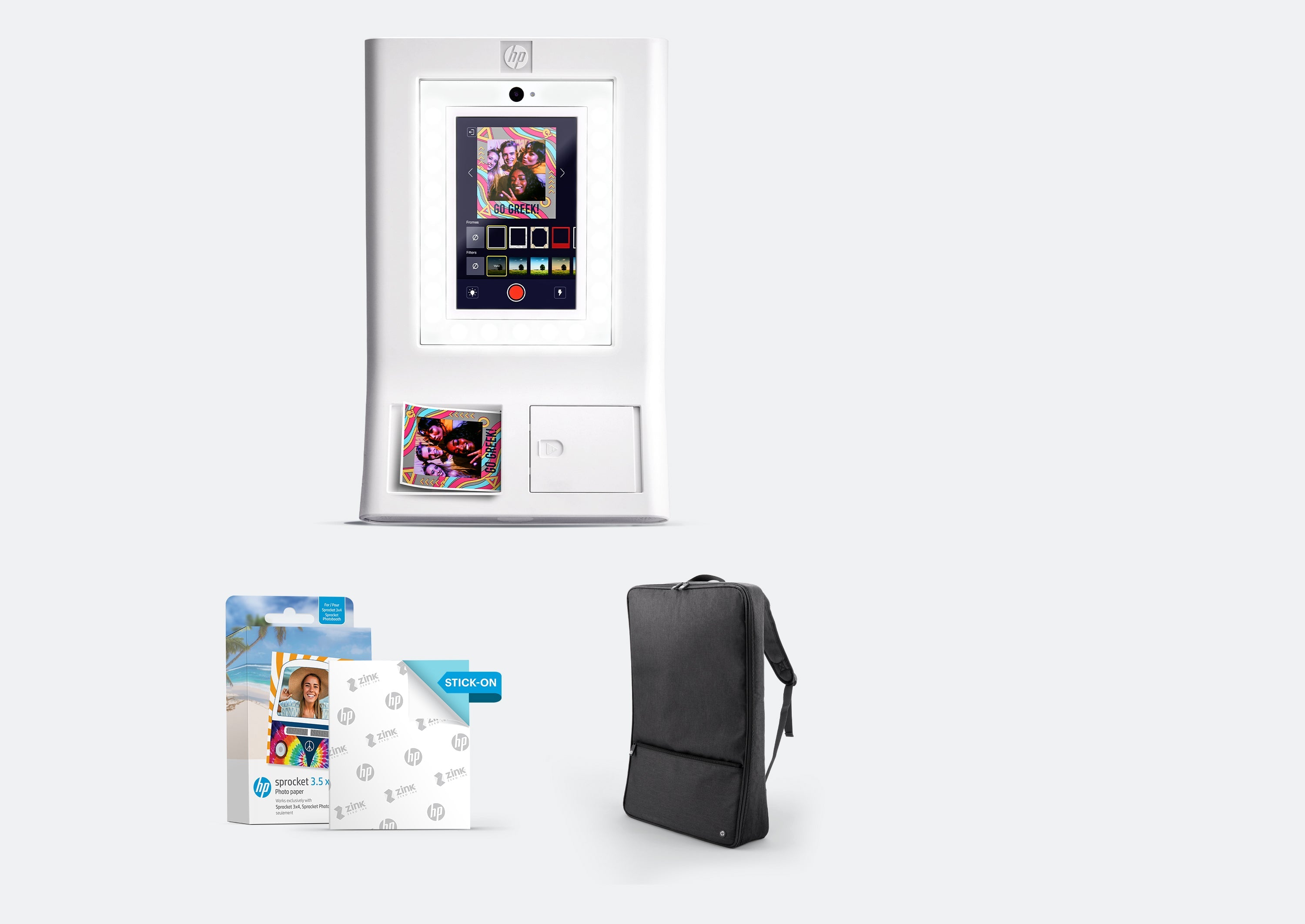 HP Sprocket Photobooth Photo Printer Bundle – 100 Sheets of 3.5” x 4.35” ZINK® Photo Paper & Carrying Case
