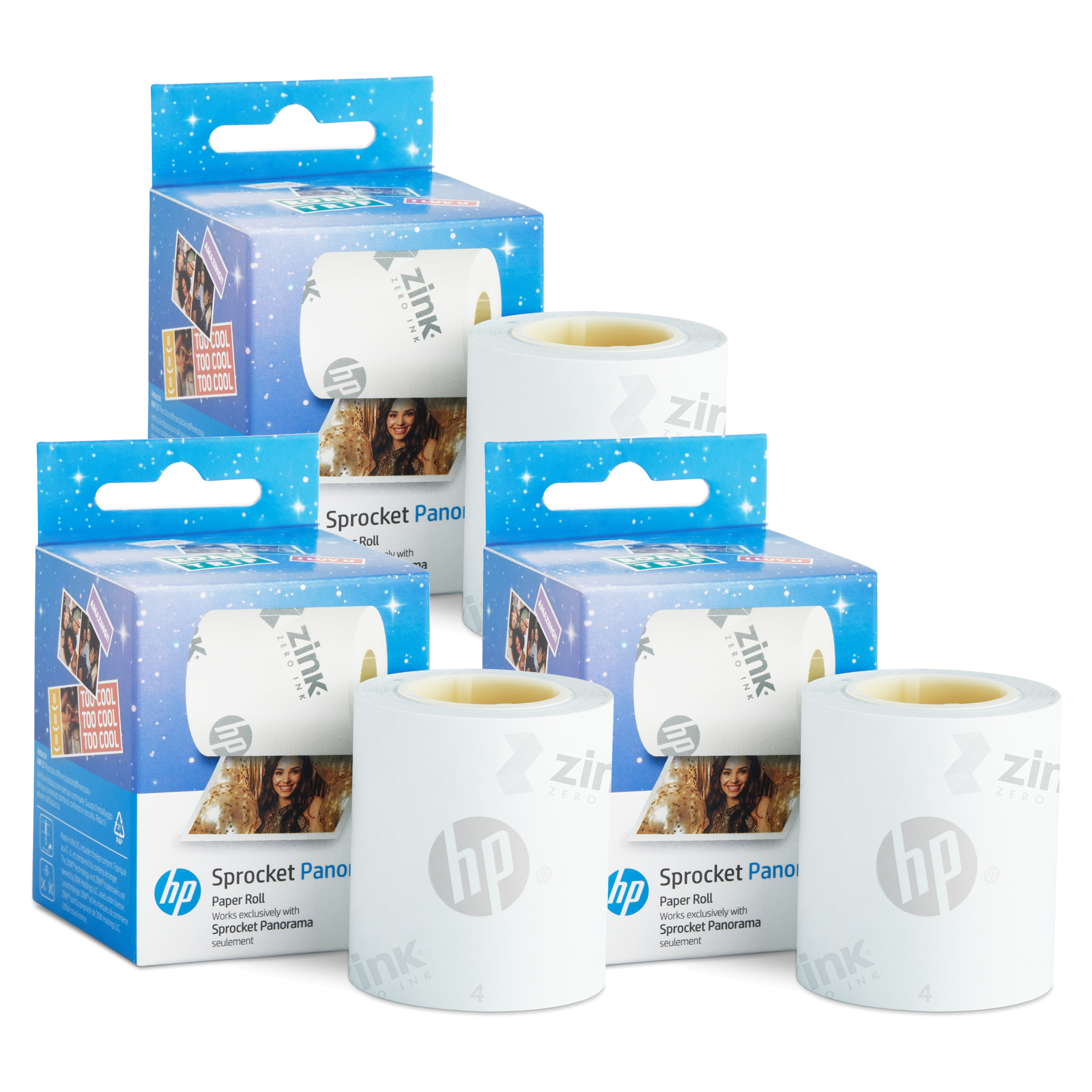 HP Sprocket Panorama 49.2’ (15 Meter) 3 Zink Paper Roll Bundle pack